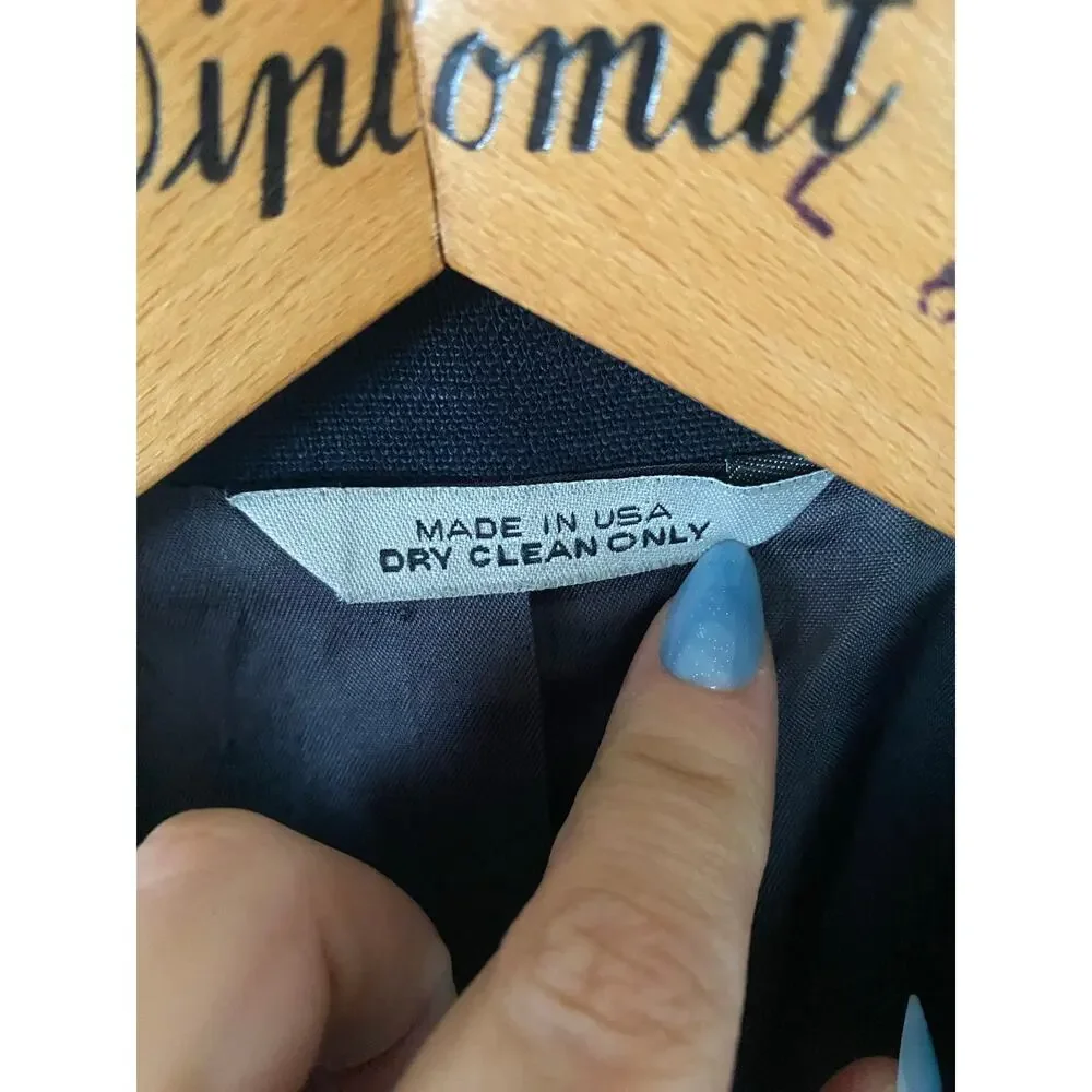 AKA EDDIE BAUER mens blazer sport coat jacket 44 linen black suit seperates